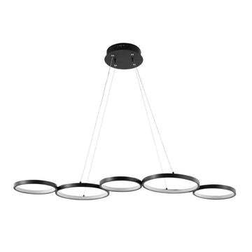 Roman 40.75" Bohemian Coastal Iron Linear Integrated LED Pendant - JONATHAN Y